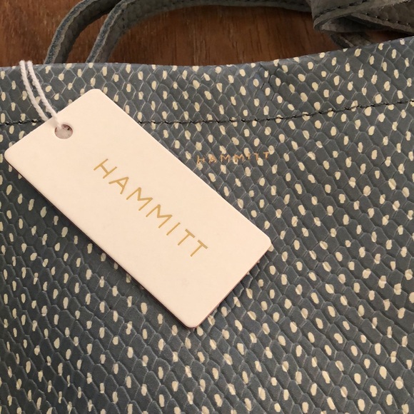 NEW Hammitt Duke Triple Compartment Crossbody Bag Bay Blue Snake Leather - Picture 3 of 7